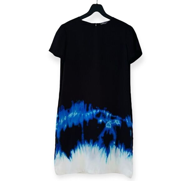 Vince Currant Blue Tie Dye Short Sleeve Shift Dress Size 2 - Picture 2 of 6